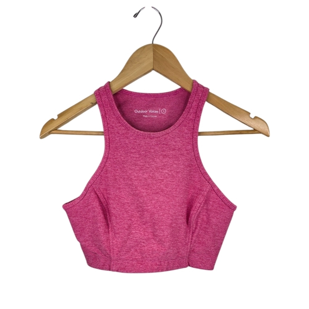 Outdoor Voices Athena Crop Athletic Top Color Flamingo Pink Size Small RN147908